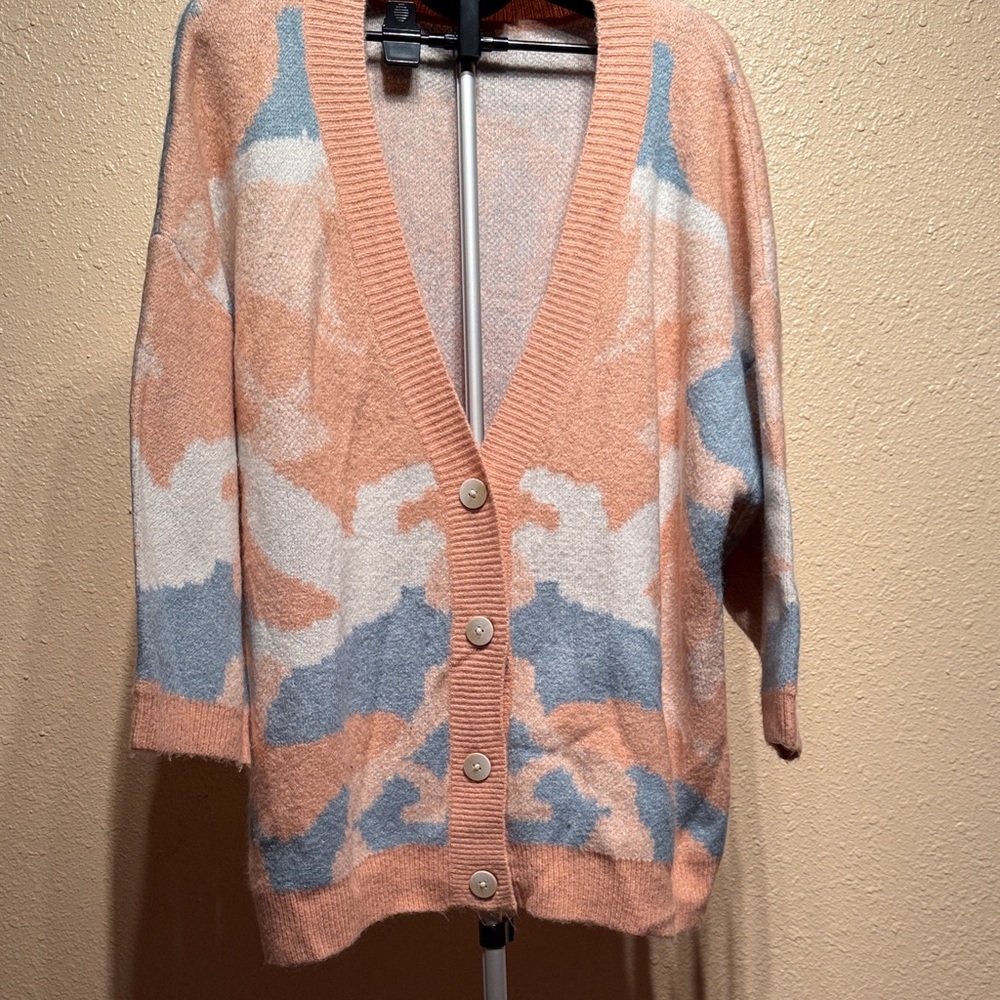 Pol Oversized Vneck Button Down Front Sweater Car… - image 1